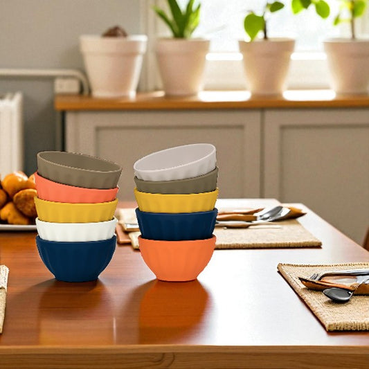 10pcs set colored ceramic bowls 4.25''
