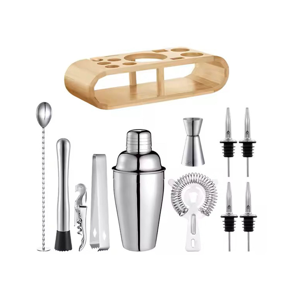 High quality stainless steel 12 pcs Cocktail shaker set
