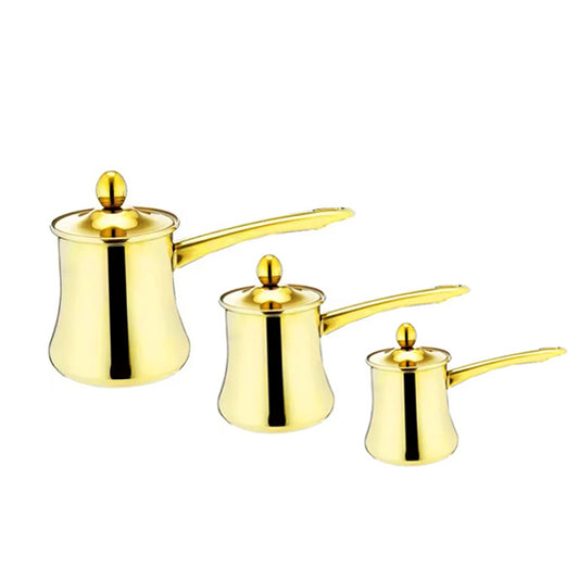 3 pcs Golden color stainless steel coffee warmer set
