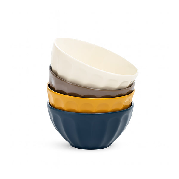 4 pcs set colored ceramic bowls 6''