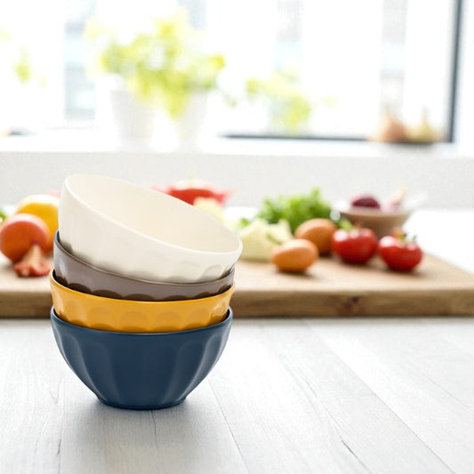 4 pcs set colored ceramic bowls 6''