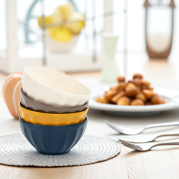 4 pcs set colored ceramic bowls 6''