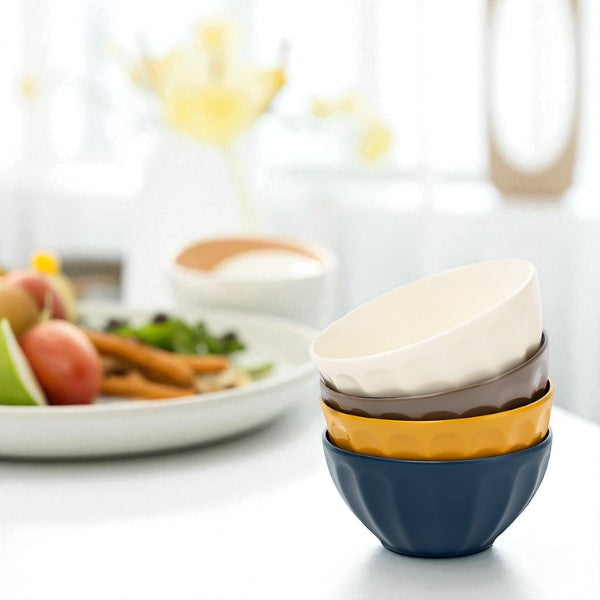 4 pcs set colored ceramic bowls 6''