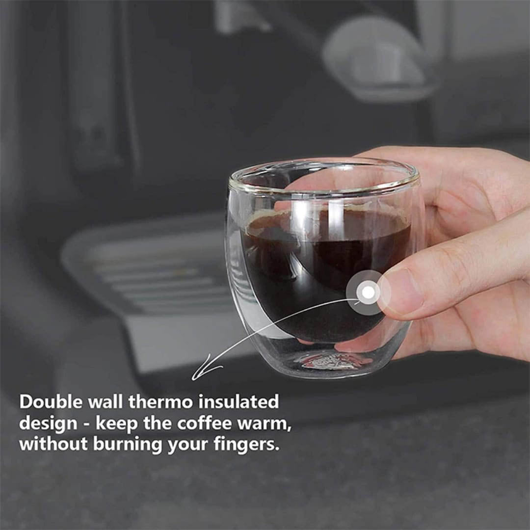 80 ml double wall glass espresso shot cup 6 pcs set