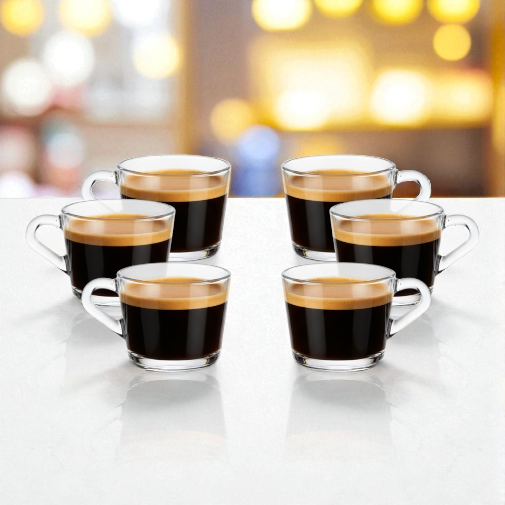 6pcs set porto 90ml glass espresso coffee cups