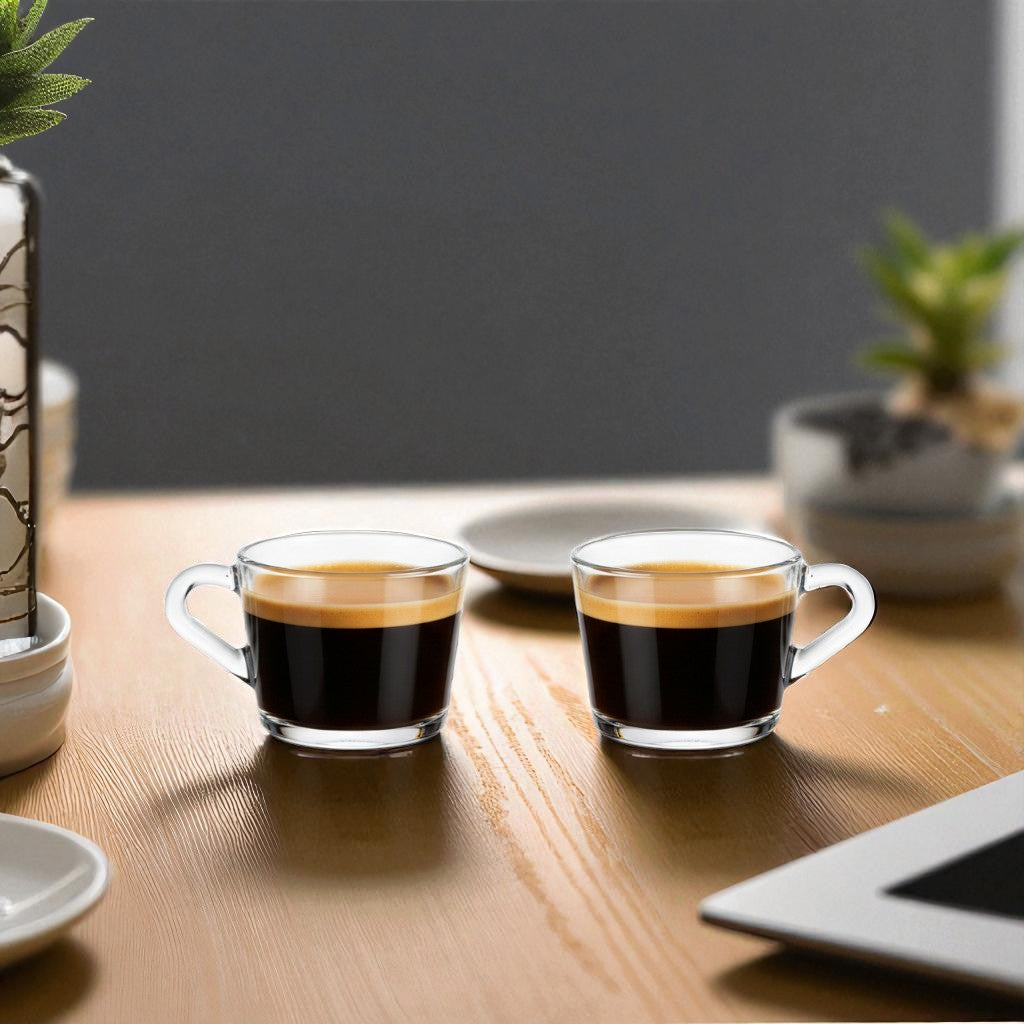 6pcs set porto 90ml glass espresso coffee cups
