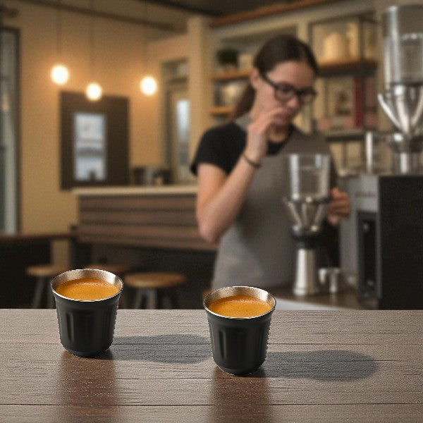 80 ml stainless steel double wall espresso cup