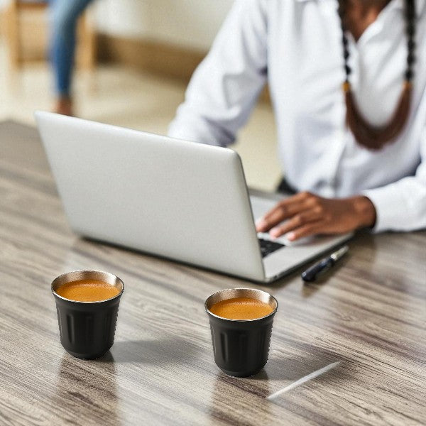 80 ml stainless steel double wall espresso cup