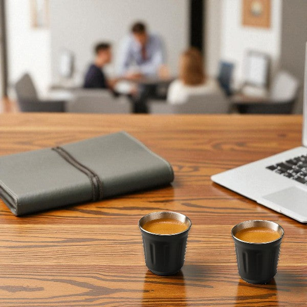 80 ml stainless steel double wall espresso cup