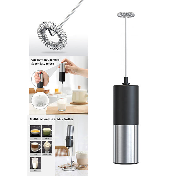 High speed battery operated electric milk frother with stand