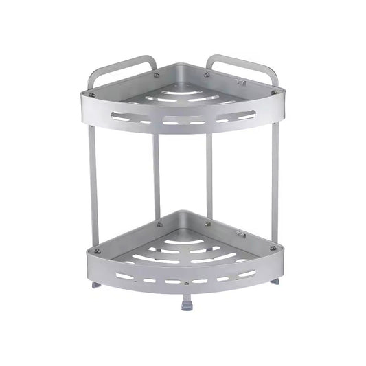 2-Tiers aluminum bathroom corner rack
