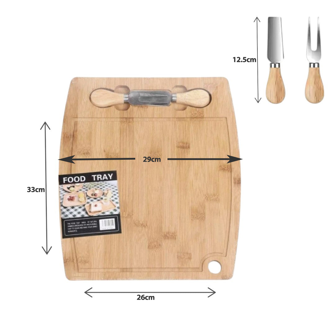Natural Bamboo rectangular cheese tray