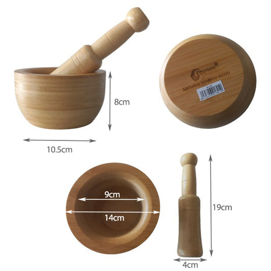 Natural Bamboo Motar & pestle