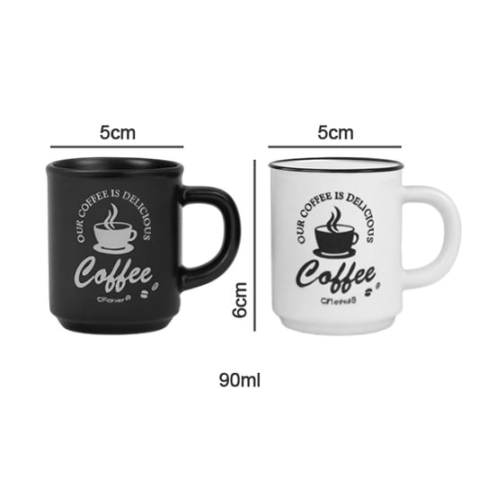 Ceramic elegant Duo 90ml coffee cup black & white set of 2
