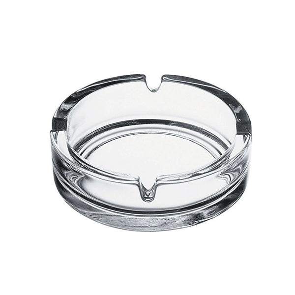 Elegant round 10 cm glass ashtray