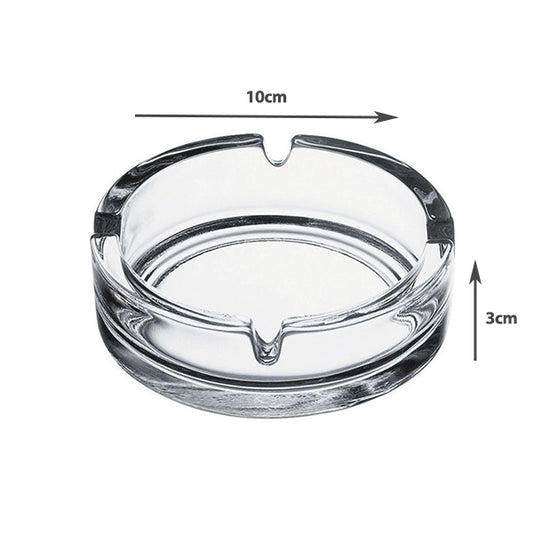 Elegant round 10 cm glass ashtray