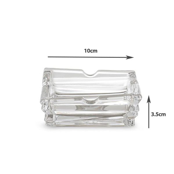 Elegant square glass ashtray 10cm