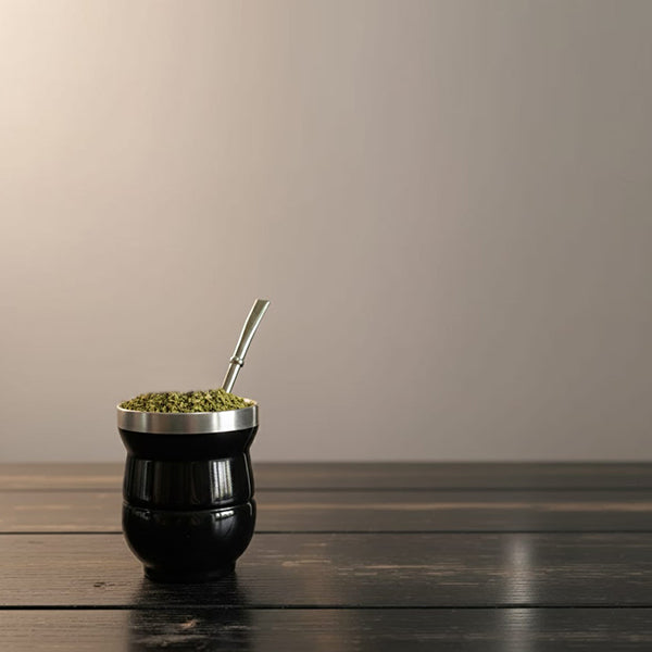 Yerba Mate cup glossy colored stainless steel double wall & straw