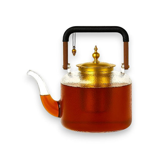 Heat resistant frosted glass tea pot with filter strainer 1500ml