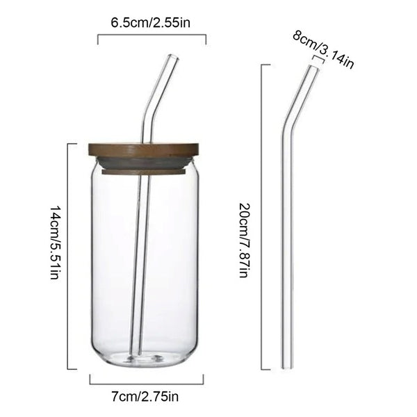 Hot and cold matcha cup heat resistant borosilicate glass & straw with bamboo lid