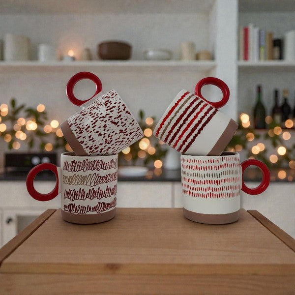 4pcs Modern ceramic mug gift set