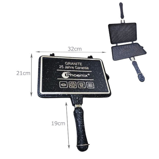 32cm Granite Double grill pan