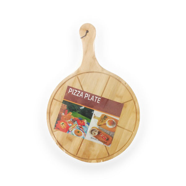 Pizza serving wooden cutting board with handle 29cm