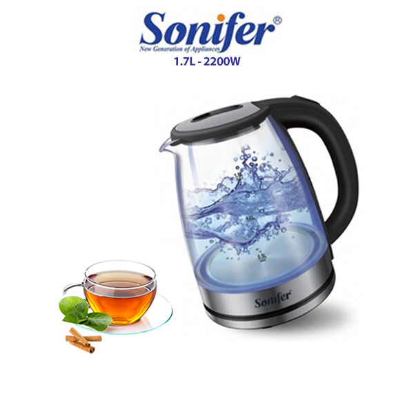 1.7L glass electric kettle - 2200W Sonifer