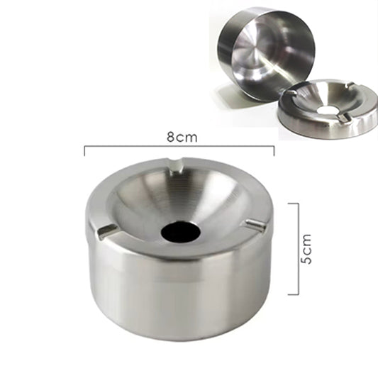 Heavy duty stainless steel windproof ashtray with lid