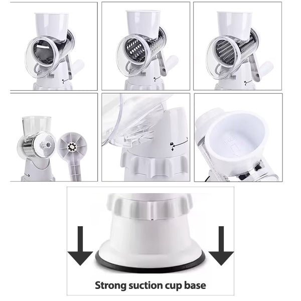 Multi-Functional Drum Rotary Vegetable Cutter Grater & Slicer