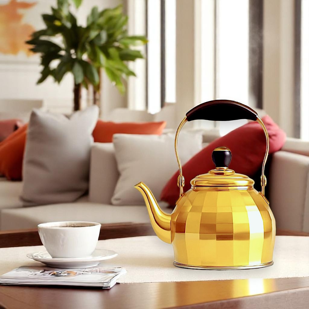High quality stainless steel golden tea pot