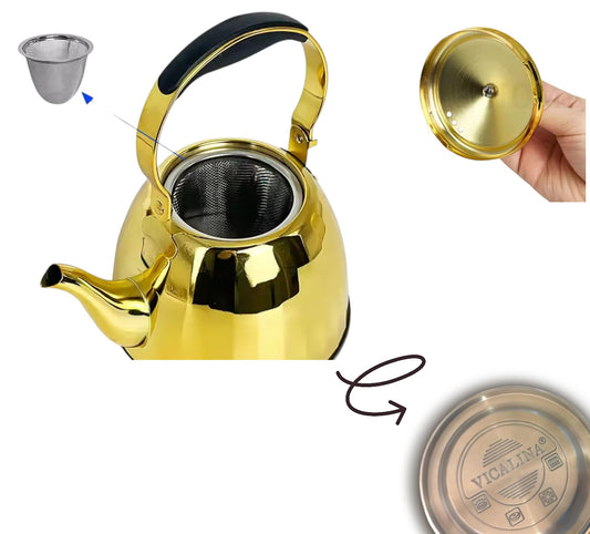 High quality stainless steel golden tea pot