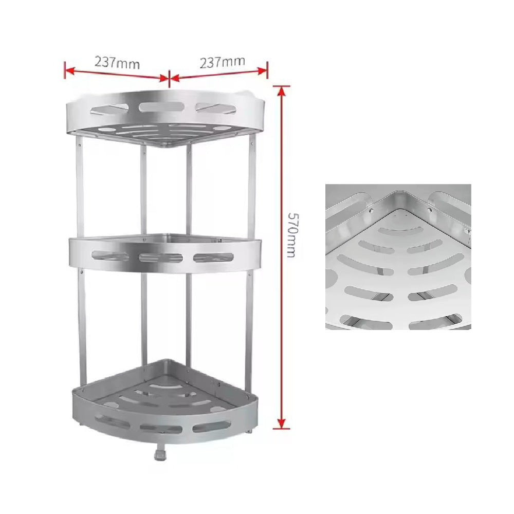 3-Tiers aluminum bathroom corner rack