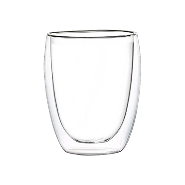 350 ml double wall glass cup without handle