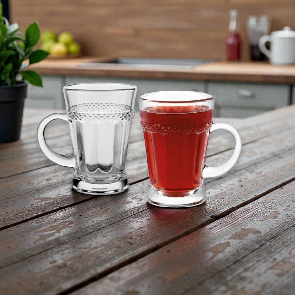 Elegant 170ml glass round base tea cup 6pcs set