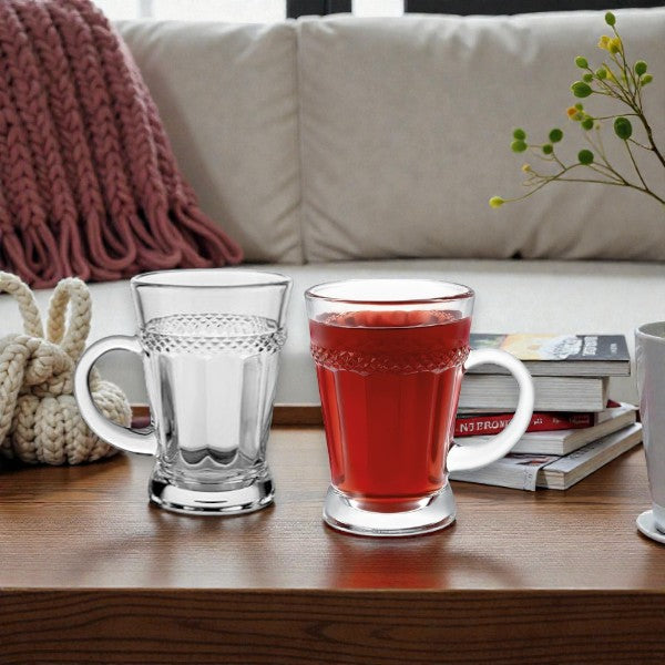Elegant 170ml glass round base tea cup 6pcs set