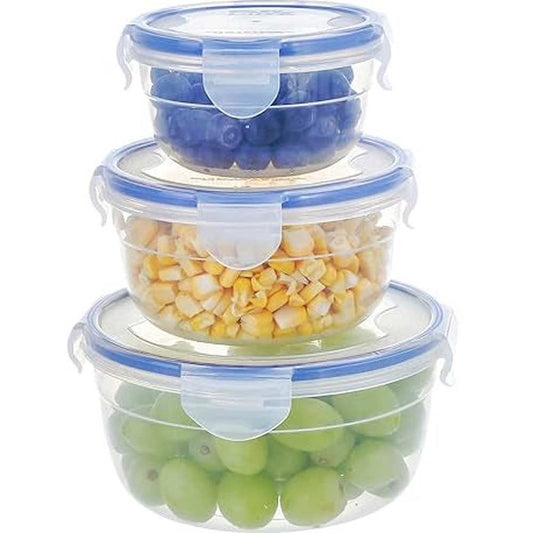 3 pcs round Airtight plastic food storage containers
