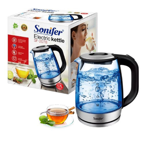 1.7L glass electric kettle - 2200W Sonifer