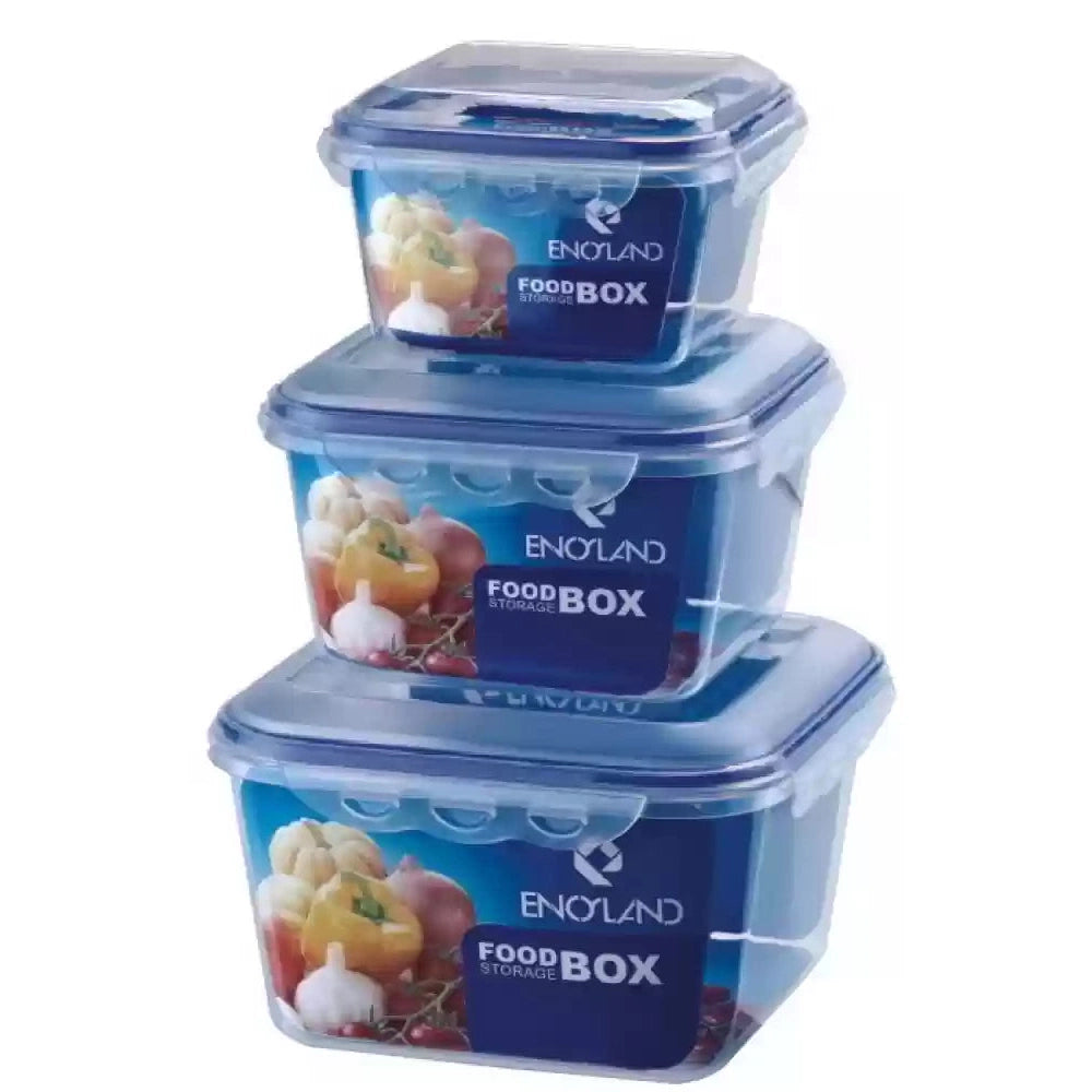 3 pcs square Airtight plastic food storage containers