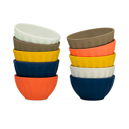 10pcs set colored ceramic bowls 4.25''