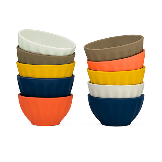 10pcs set colored ceramic bowls 4.25''