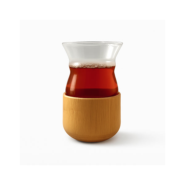 120ml Yerba mate cup clear glass+bamboo base+straw