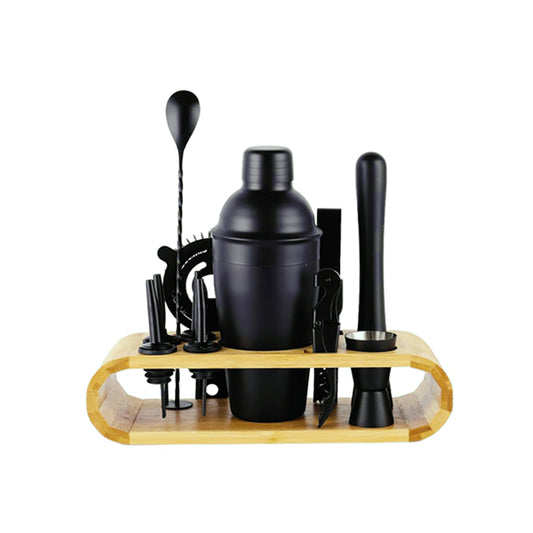 High quality stainless steel 12 pcs Black Cocktail shaker set
