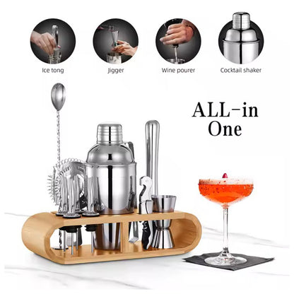 High quality stainless steel 12 pcs Cocktail shaker set