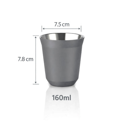 160 ml  Double wall stainless steel coffee cup