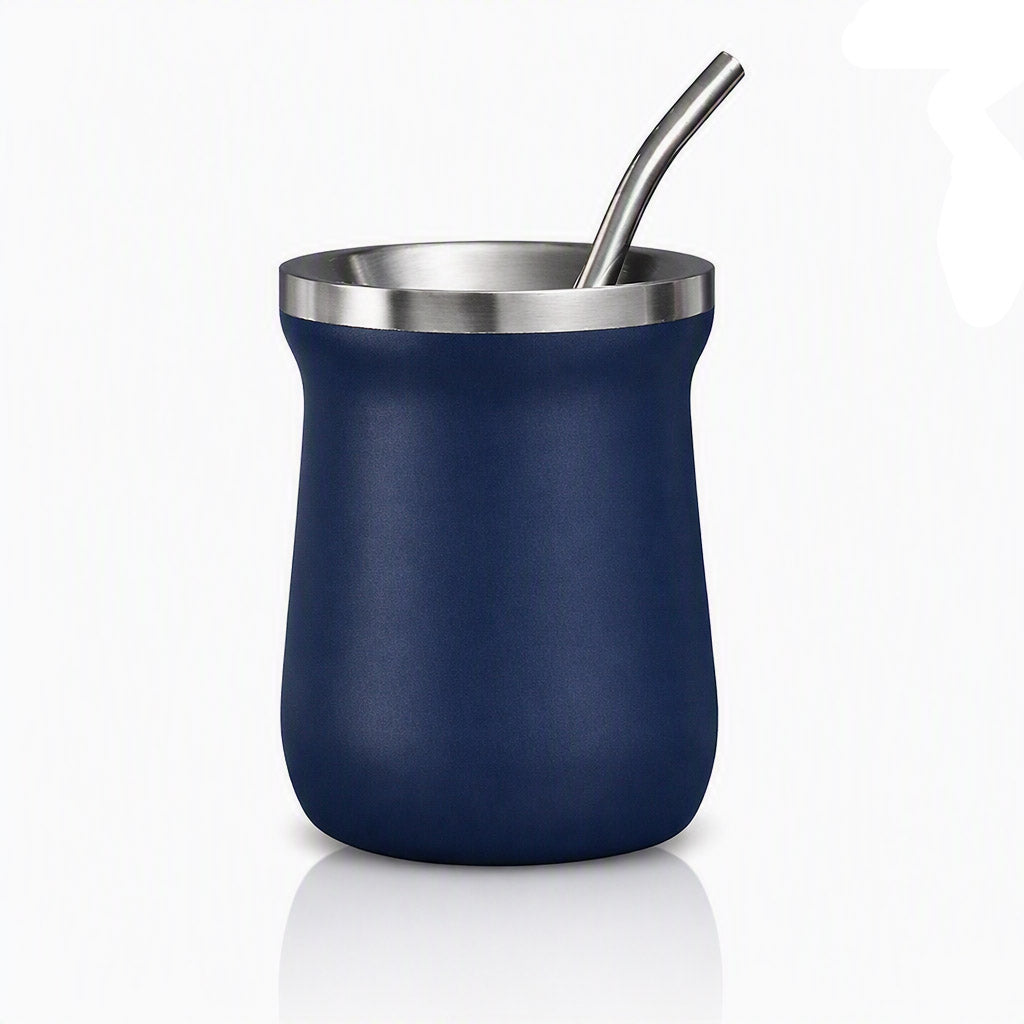 260 ml yerba mate colored double wall stainless steel + straw