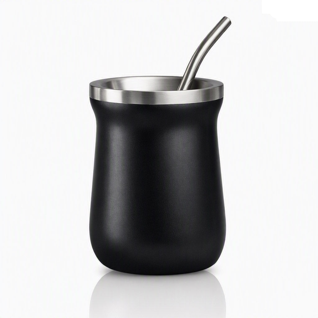 260 ml yerba mate colored double wall stainless steel + straw