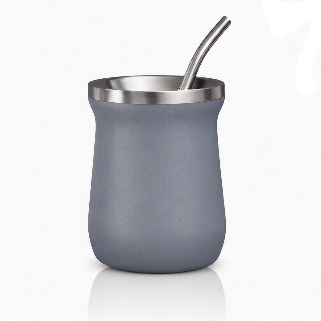 260 ml yerba mate colored double wall stainless steel + straw