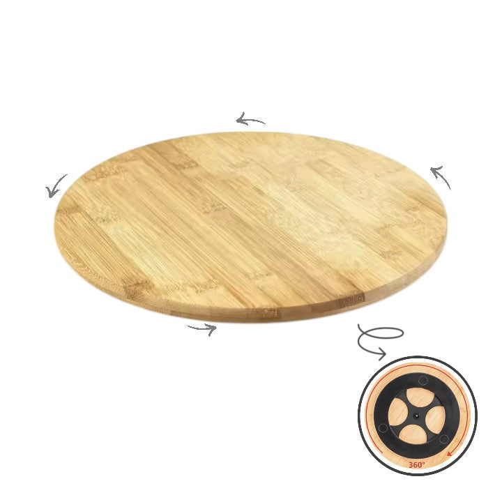 Natural Bamboo 360 degree food turntable