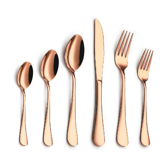 Elegant 36 pcs stainless steel Rose gold polished cutlery set